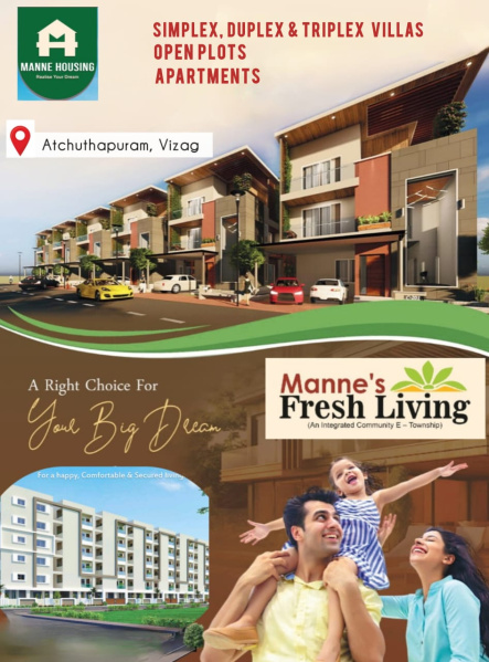 2 BHK Apartment 1125 Sq.ft. for Sale in Achutapuram, Visakhapatnam