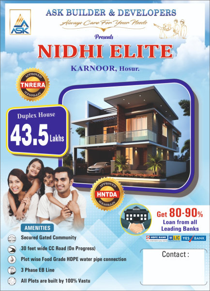  Residential Plot 1500 Sq.ft. for Sale in Andhiwadi, Hosur