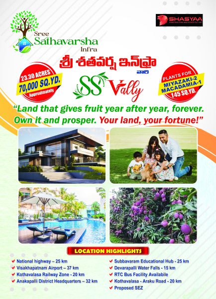  145 Sq. Yards Agricultural/Farm Land for Sale in K Kotapadu, Visakhapatnam
