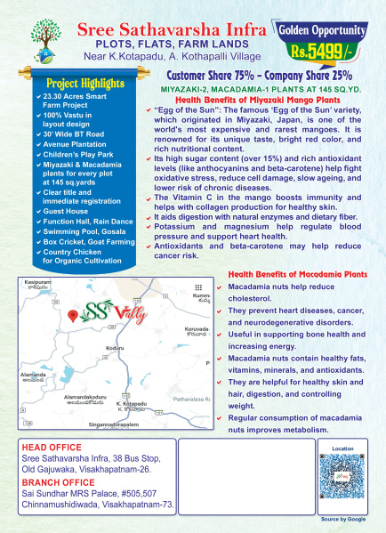  145 Sq. Yards Agricultural/Farm Land for Sale in K Kotapadu, Visakhapatnam