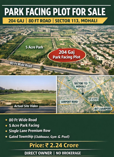  1830 Sq.ft. Residential Plot for Sale in Sector 113 Mohali
