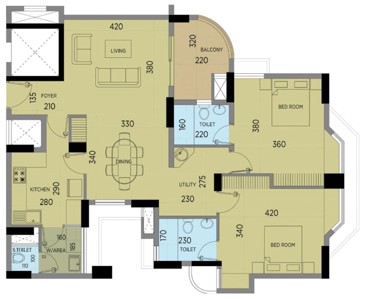 2 BHK Apartment 1501 Sq.ft. for Rent in Aluva, Kochi
