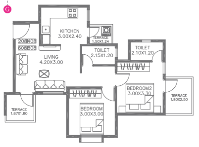 2 BHK Apartment 936 Sq.ft. for Sale in Moshi, Pune