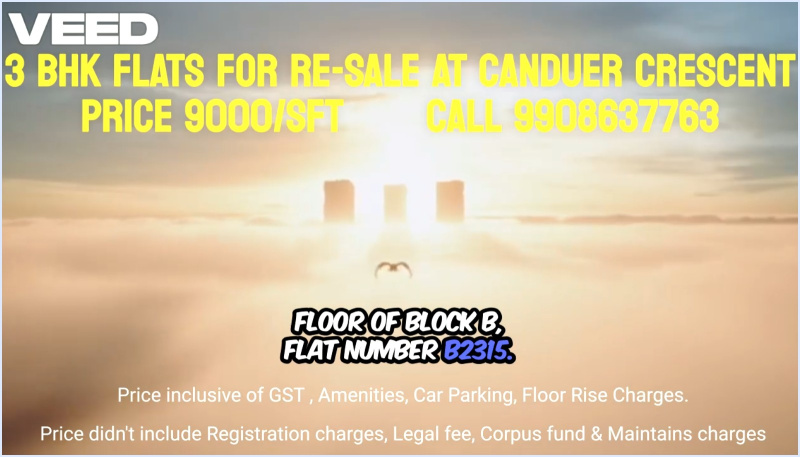 3 BHK Apartment 1878 Sq.ft. for Sale in Srilingampally, Lingampally, Hyderabad