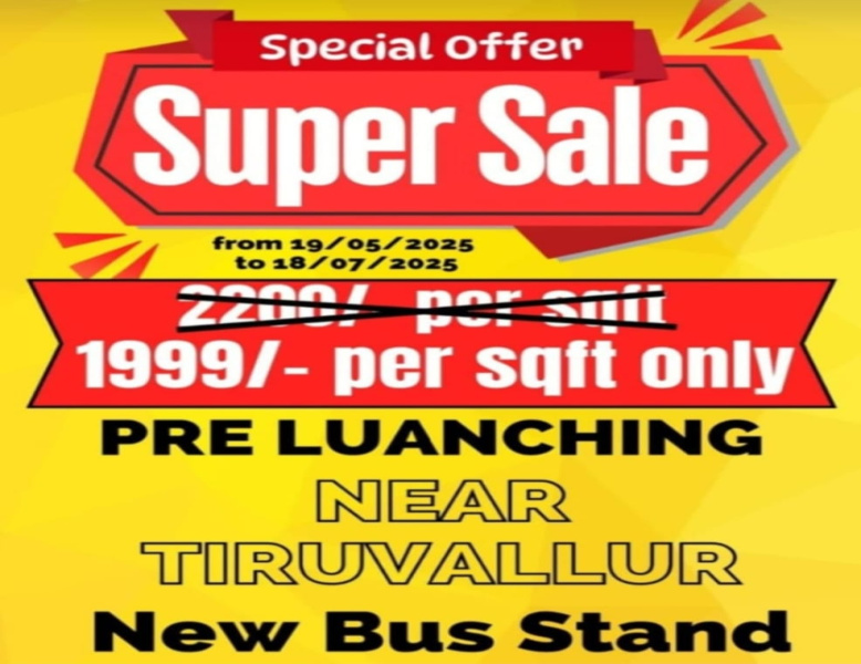  Residential Plot 2200 Sq.ft. for Sale in Thirupachur, Thiruvallur