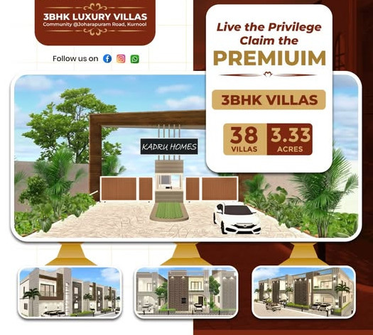 3 BHK Villa 2628 Sq.ft. for Sale in Johalapuram Road, Kurnool