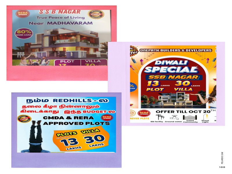  600 Sq.ft. Residential Plot for Sale in Red Hills, Chennai