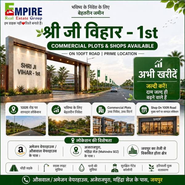  122 Sq. Yards Residential Plot for Sale in Ajairajpura, Jaipur