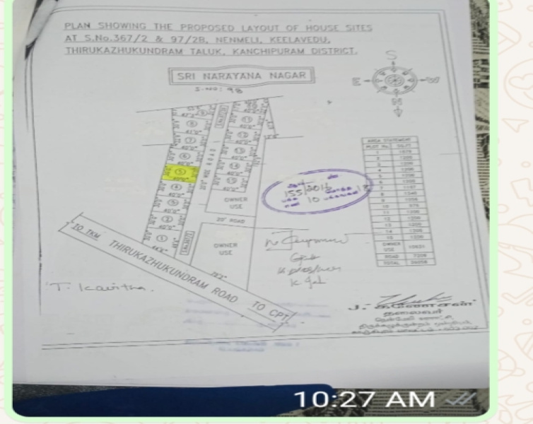  Residential Plot 1200 Sq.ft. for Sale in Nenmeli, Chengalpattu
