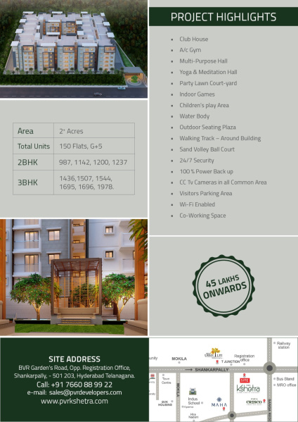2 BHK Apartment 1142 Sq.ft. for Sale in Shankarpally, Rangareddy