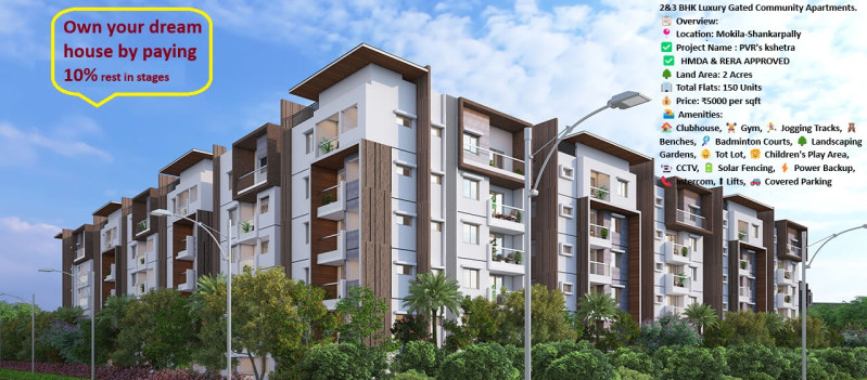3 BHK Apartment 1695 Sq.ft. for Sale in Shankarpally, Rangareddy
