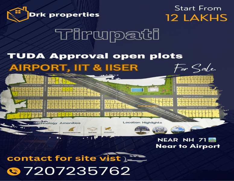  Residential Plot 1290 Sq.ft. for Sale in Yerpedu, Tirupati
