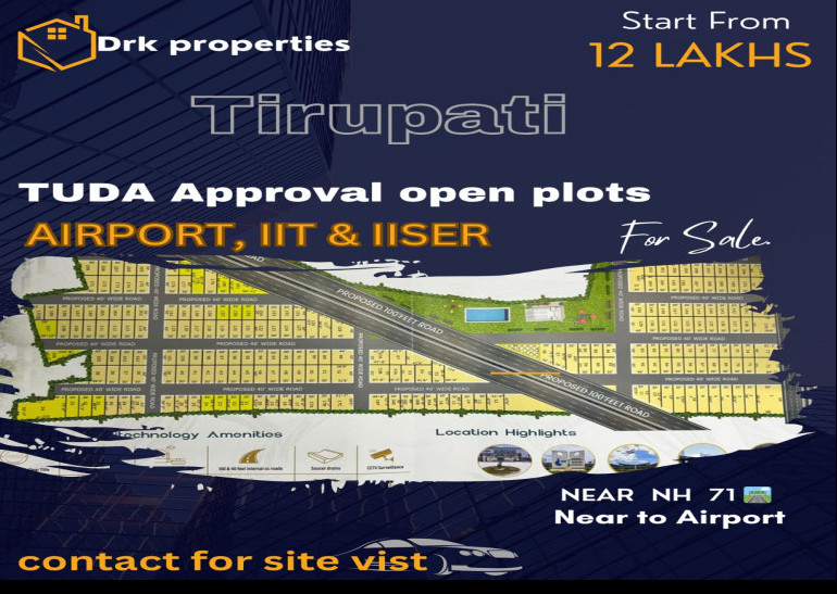  Residential Plot 1290 Sq.ft. for Sale in Avilala, Tirupati