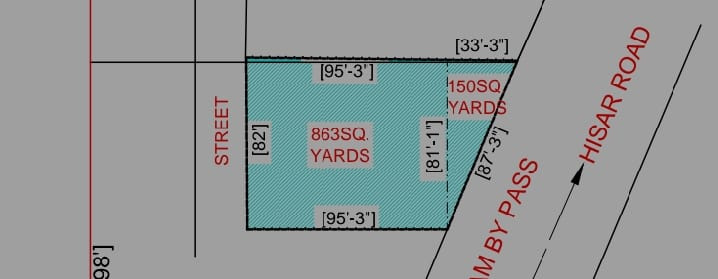  Commercial Land 1013 Sq. Yards for Sale in Alwar Bypass Road, Bhiwani