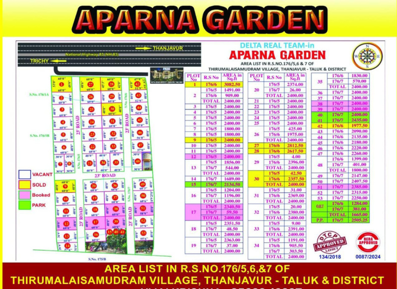  600000 Sq.ft. Residential Plot for Sale in Tirumalai Samudram, Thanjavur