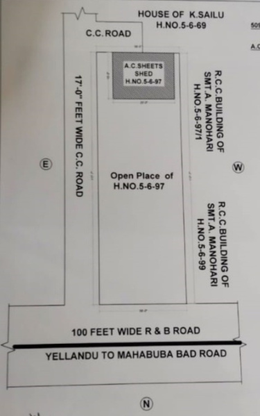  Commercial Land 509 Sq. Yards for Sale in Yellandu Road, Khammam