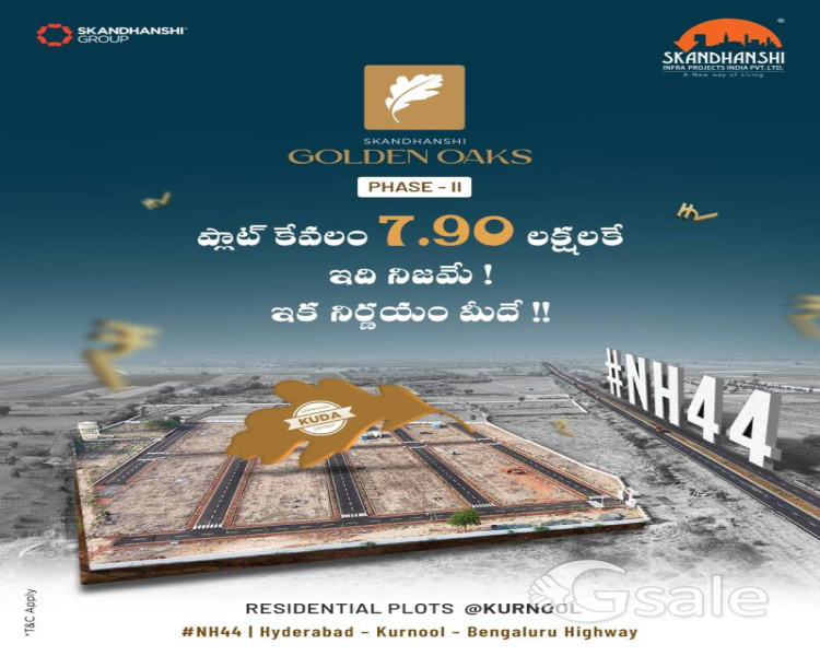  Residential Plot 1200 Sq.ft. for Sale in NH 44, Kurnool