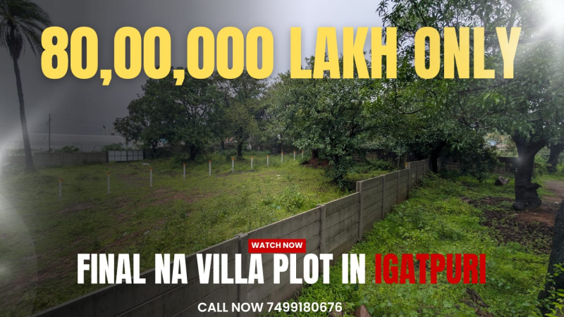  Residential Plot 5761 Sq.ft. for Sale in Igatpuri, Nashik