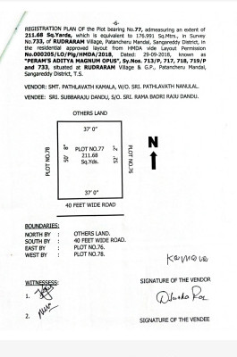  Residential Plot 211 Sq. Yards for Sale in Rudraram, Hyderabad