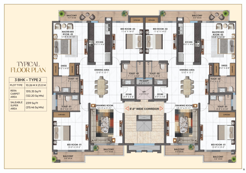 3 BHK Apartment 1850 Sq.ft. for Sale in Sector 98 Mohali