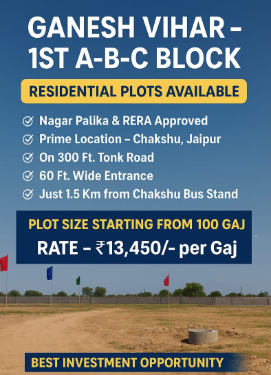  111 Sq. Yards Residential Plot for Sale in Chaksu, Jaipur