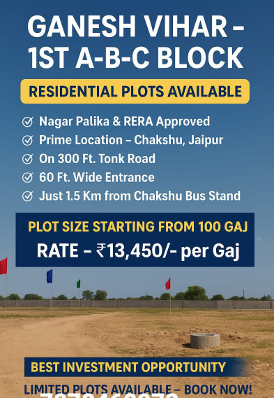  111 Sq. Yards Residential Plot for Sale in Chaksu, Jaipur