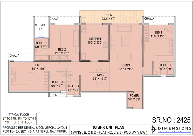 3 BHK 1380 Sq.ft. Apartment for Sale in Sector 46A, Seawoods, Navi Mumbai