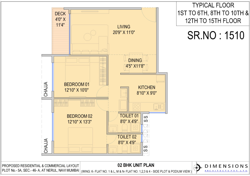 2 BHK 856 Sq.ft. Apartment for Sale in Sector 46A, Seawoods, Navi Mumbai