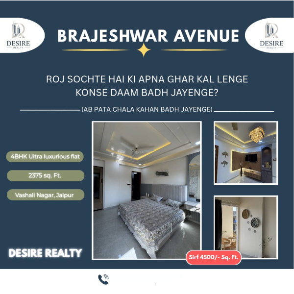 4 BHK 2375 Sq.ft. Apartment for Sale in Gandhi Path, Jaipur