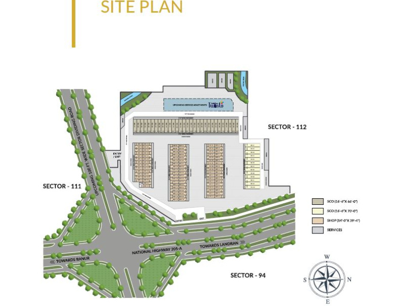  1056 Sq.ft. Showroom for Sale in Sector 112 Mohali