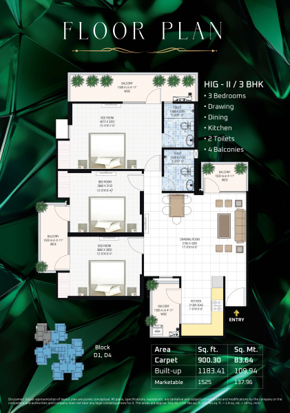 2 BHK 1060 Sq.ft. Apartment for Sale in Sector 16 Noida