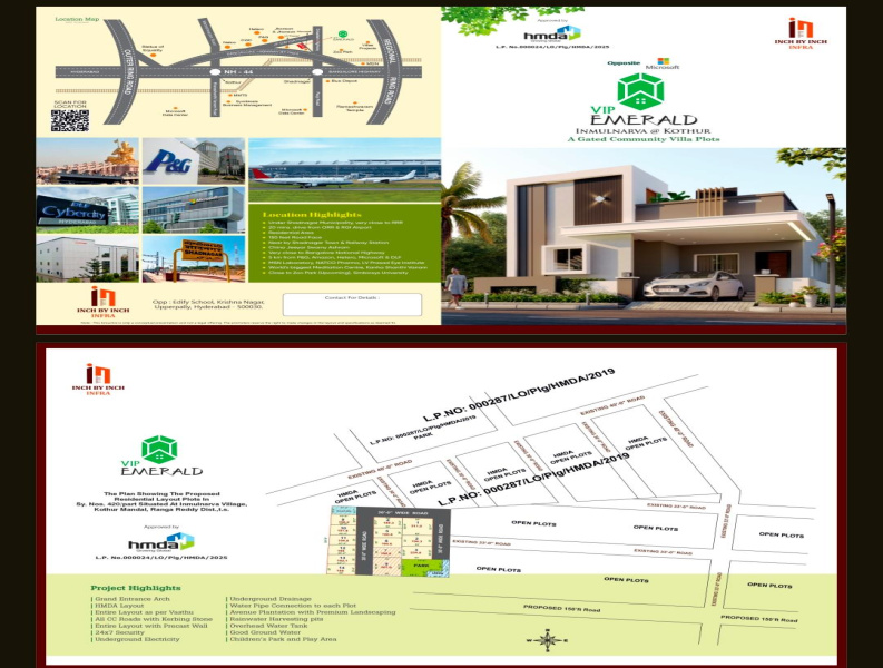  169 Sq. Yards Residential Plot for Sale in JP Darga, Kothur, Hyderabad