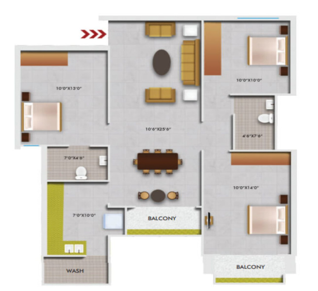 3 BHK Apartment 10003 Sq.ft. for Sale in Bawadia Kalan, Bhopal