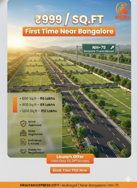  1200 Sq.ft. Residential Plot for Sale in Old Madras Road, Bangalore