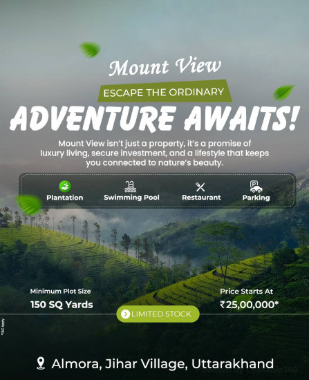  150 Sq. Yards Residential Plot for Sale in Jihar village Almora