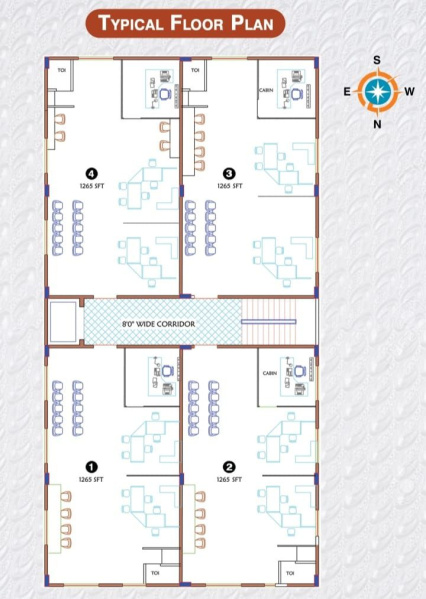  1265 Sq.ft. Office Space for Sale in Dwarakanagar, Visakhapatnam