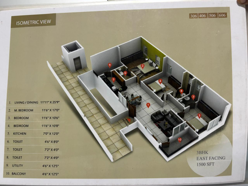 3 BHK 1430 Sq.ft. Apartment for Sale in Kommadi, Visakhapatnam