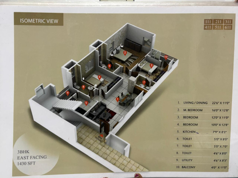 3 BHK 1430 Sq.ft. Apartment for Sale in Kommadi, Visakhapatnam