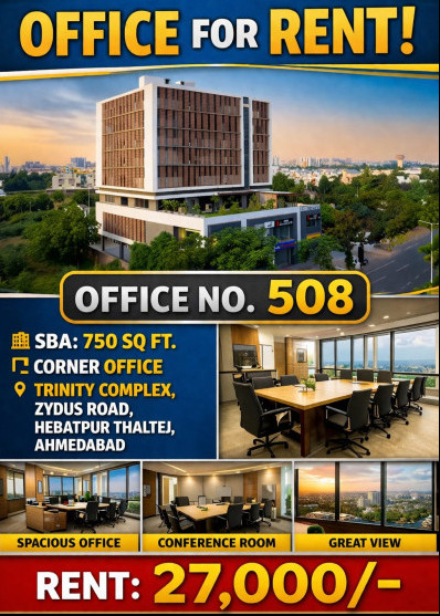  750 Sq.ft. Office Space for Rent in Hebat Pur Road, Thaltej, Ahmedabad
