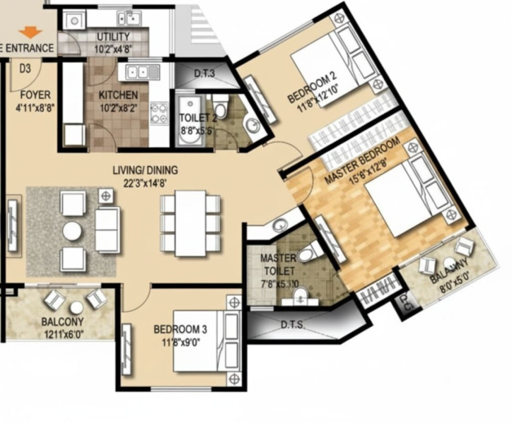 3 BHK 2062 Sq.ft. Apartment for Sale in Anna Nagar, Chennai