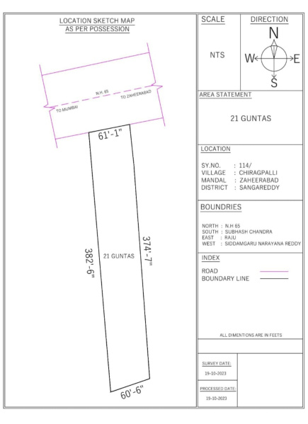  21 Guntha Agricultural/Farm Land for Sale in Zaheerabad, Sangareddy