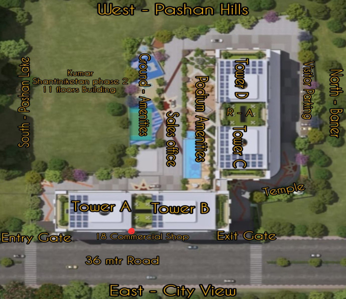  1398 Sq.ft. Showroom for Sale in Baner Pashan Link Road, Pune