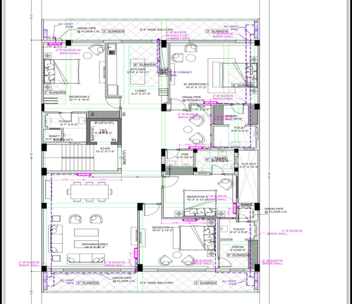 4 BHK 4182 Sq.ft. Builder Floor for Sale in DLF Phase I, Gurgaon