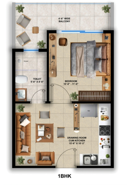 1 BHK 645 Sq.ft. Apartment for Sale in Sunrakh Bangar, Vrindavan