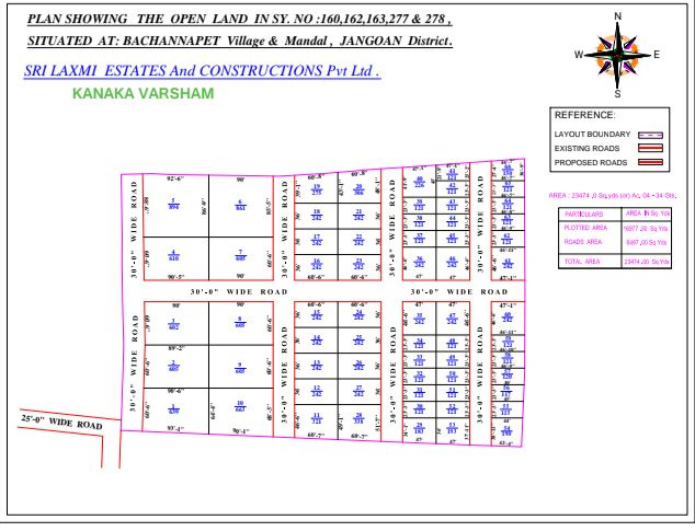  121 Sq. Yards Residential Plot for Sale in Bachannapet, Jangaon