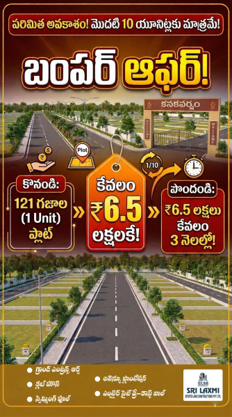  121 Sq. Yards Residential Plot for Sale in Bachannapet, Jangaon