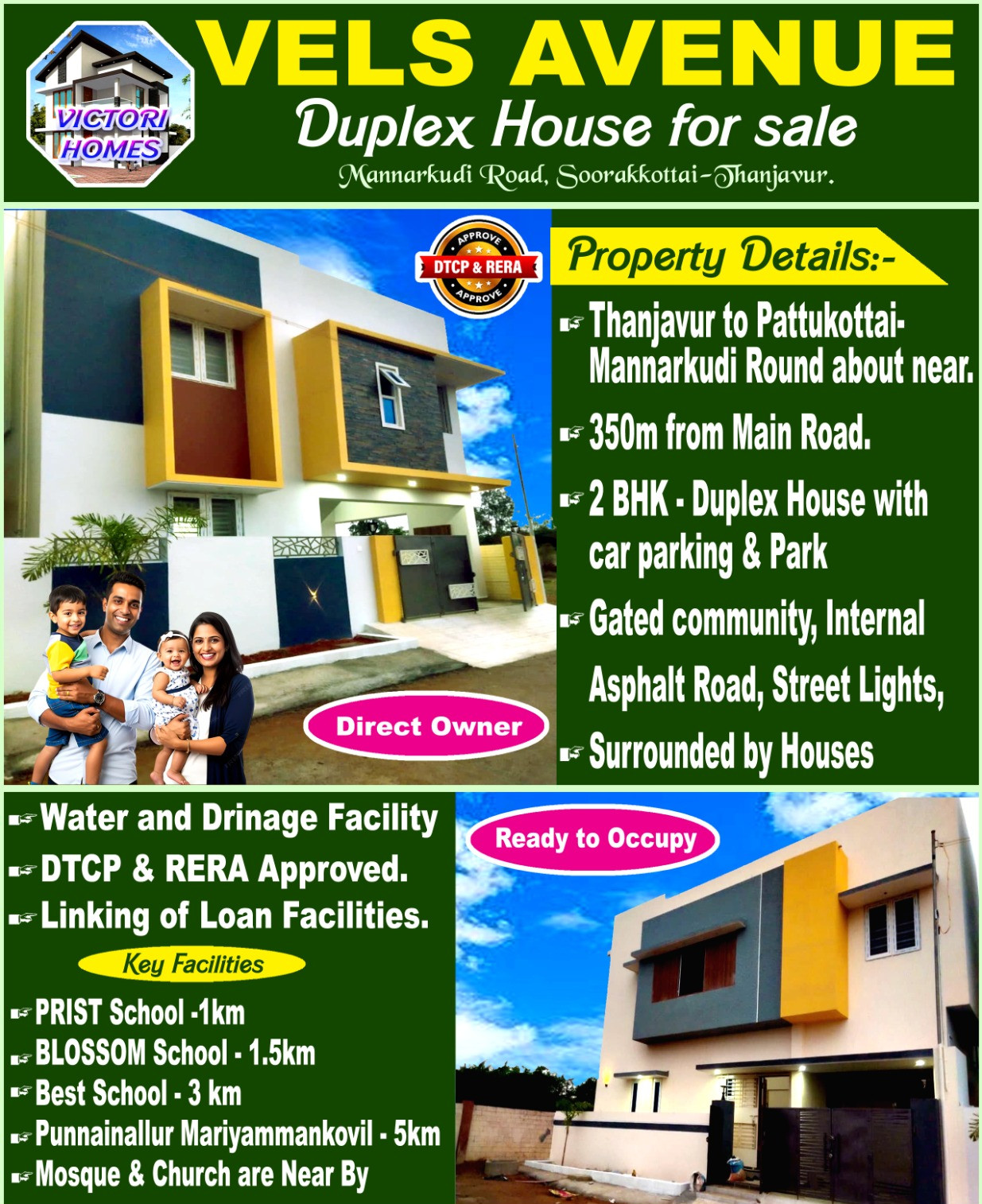 2 BHK 1050 Sq.ft. Villa for Sale in Surakottai, Thanjavur