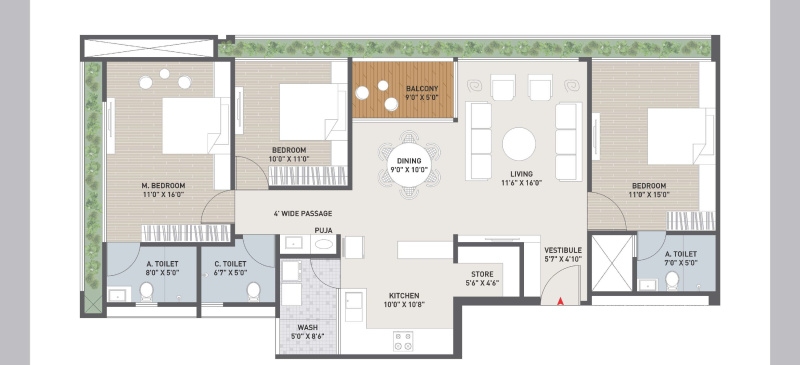 3 BHK 1242 Sq.ft. Apartment for Sale in Vaishno Devi Circle, Sarkhej, Ahmedabad