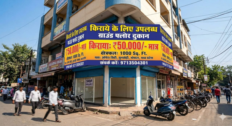  1000 Sq.ft. Commercial Shop for Rent in Sankhedi, Bhopal
