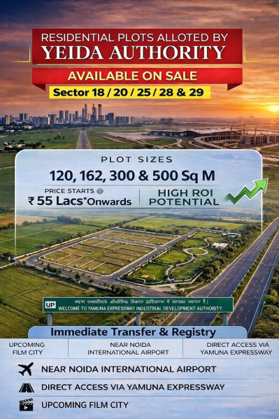  120 Sq. Meter Residential Plot for Sale in Yamuna Expressway, Greater Noida